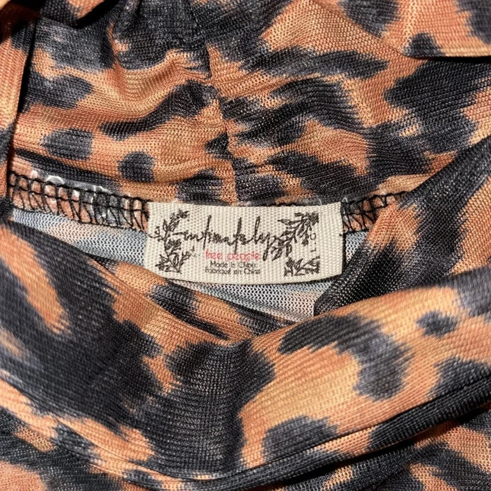 NWOT FREE PEOPLE Sz L UNDER IT ALL PRINTED MESH BODYSUIT ANIMAL LEOPARD PRINT - Picture 7 of 8